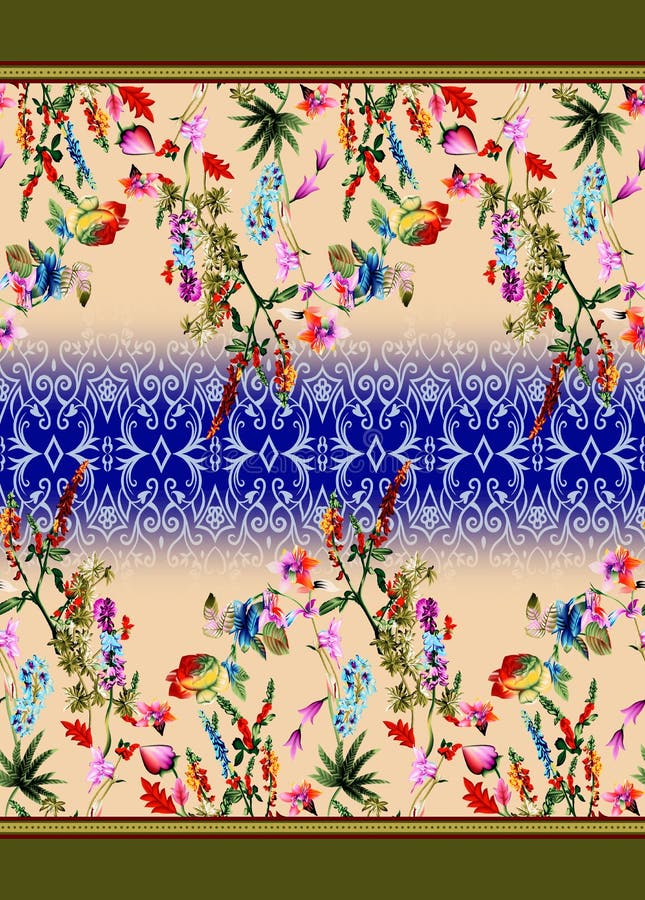 Exquisite-mönster för utformning av vattenfärgsskisser av blomman royaltyfri illustrationer