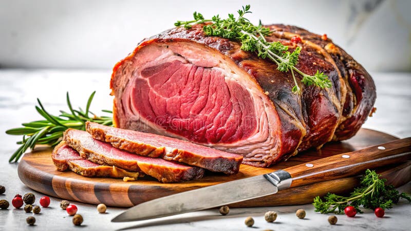 Exquisite Schnittierung von prima wagyu Rib braten ein Gourmet-Schmetterling Meisterwerk lizenzfreie abbildung