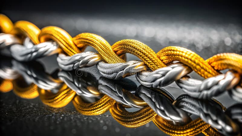 Exquisites schwarzes und weißes Seidenband mit dezenten goldenen Akzenten Ein Makro-Close-Up-Flatlay, das Textur feiert und lizenzfreie abbildung