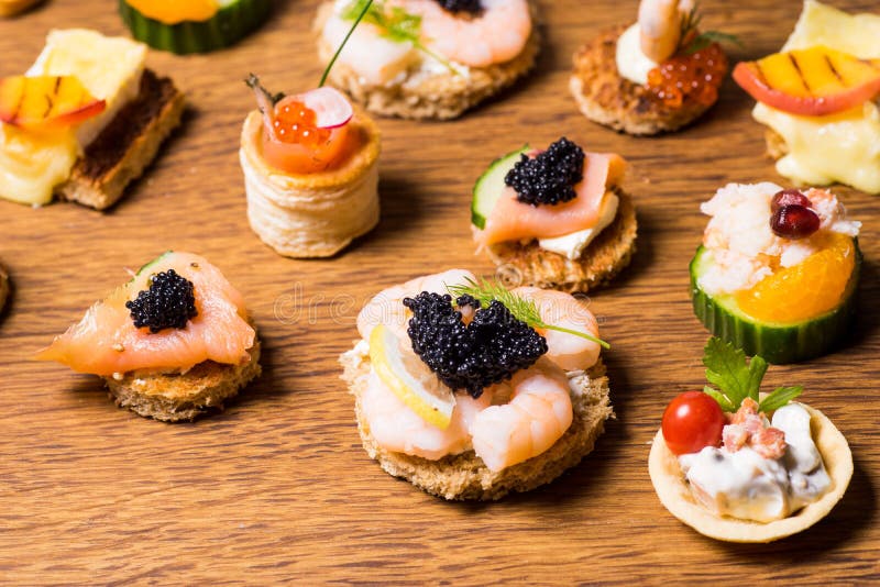 Exquisite Selection of Luxury Appetizer Stock Image - Image of ...