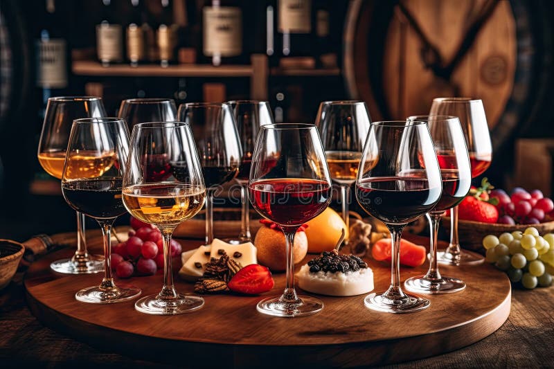 Degustare de vinuri excelente stock illustration