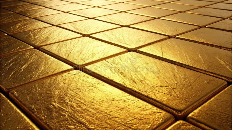 Exquisito papel de oro Un diseño abstracto con brillantes acentos de aceite para una estética lujosa stock de ilustración