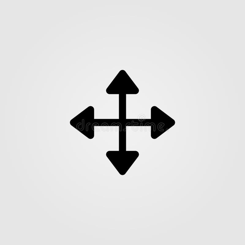 Extend, Resize, Enlarge Arrow Icon. Cursor drag icon in line design style. Eps.