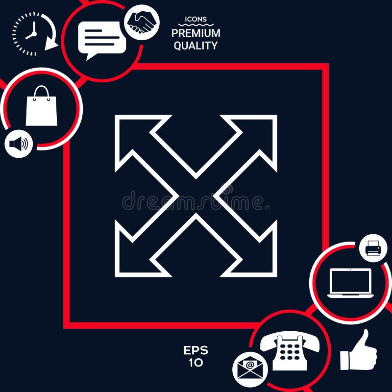 Extend, resize, enlarge line icon royalty free illustration