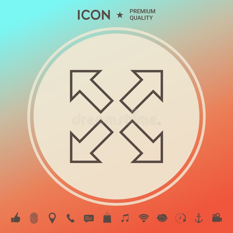 Extend, resize line icon royalty free illustration