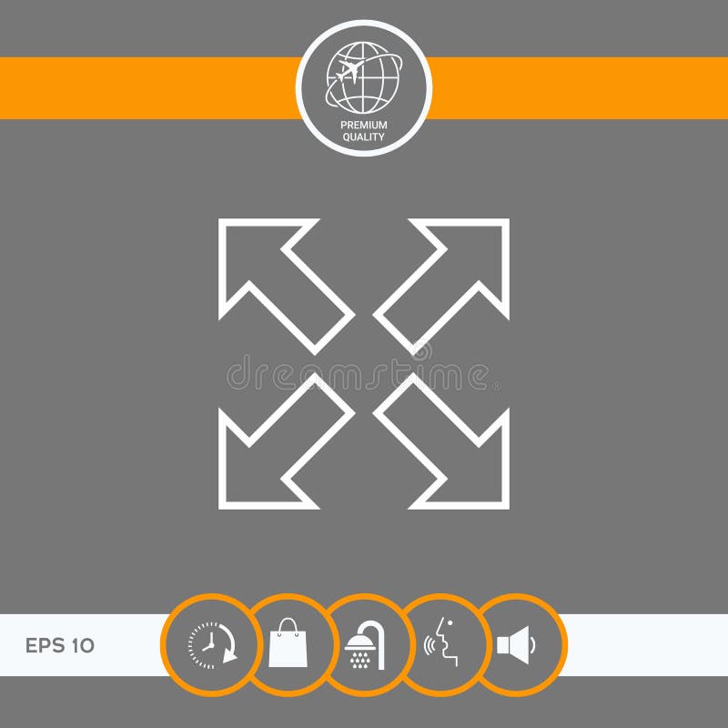 Extend, resize line icon stock illustration