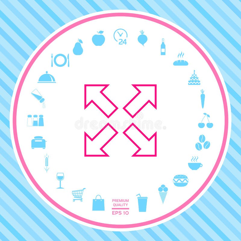 Extend, resize line icon stock illustration