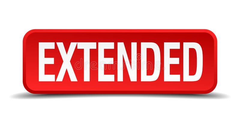 Extended button. extended square 3d realistic isolated web button. extended