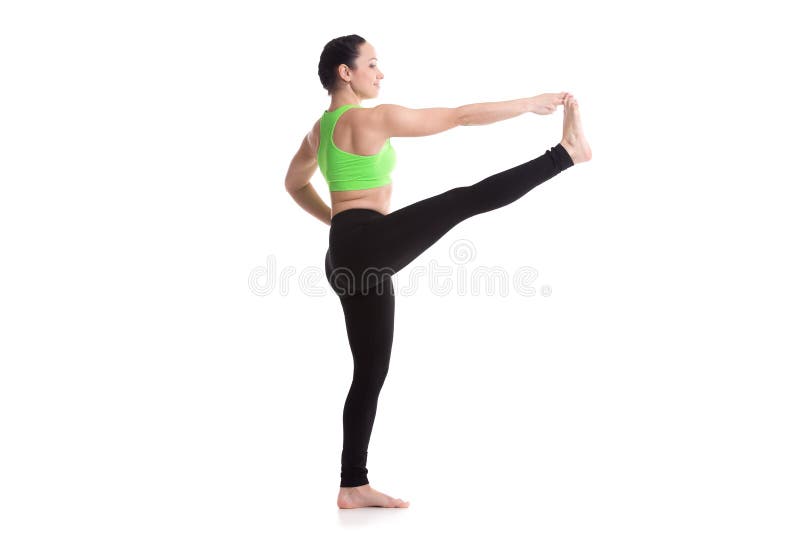 Extended Hand-To-Big-Toe yoga pose royalty free stock photos Extended Hand-To-Big-Toe yoga pose royalty free stock photos