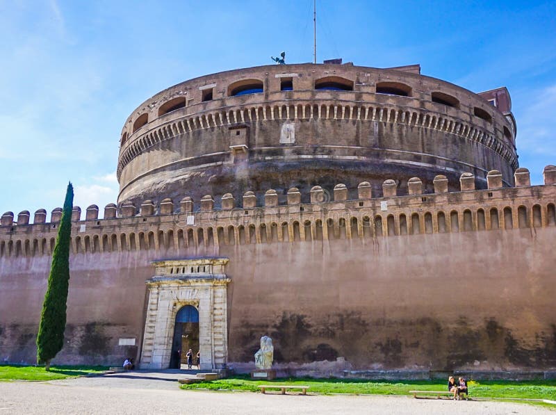 Oute the exterior walls of Castel Saint`Angelo Castelo di Saint Angelo in Rome Italy. Oute the exterior walls of Castel Saint`Angelo Castelo di Saint Angelo in Rome Italy