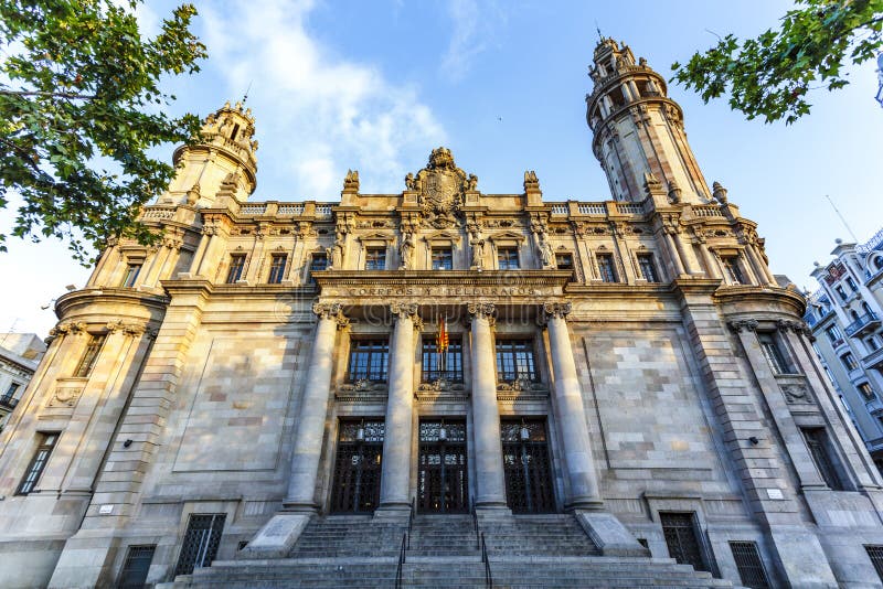 Exterior of the Central Post Office in Barcelona, Catalonia, Spain