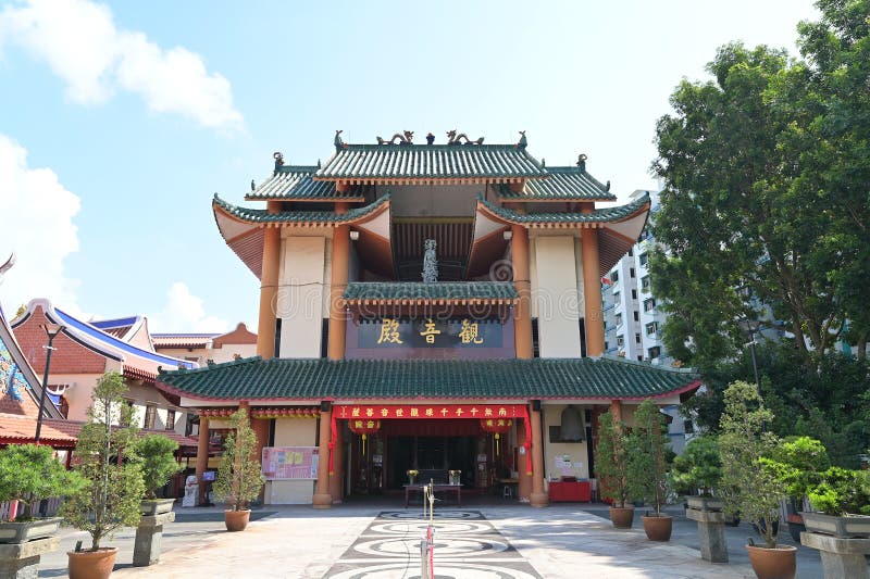 Exterior of the Guan Yin Hall at Lian Shan Shuang Lin Monastery, Singapore`s oldest Buddhist temple