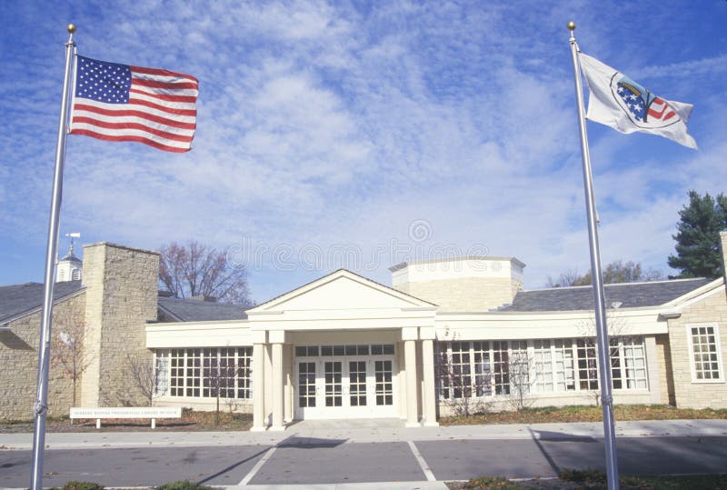 Exterior of Herbert Hoover Presidential Library stock photo