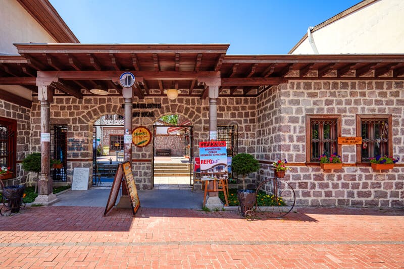 Exterior of restorated Turkish traditional stone houses in Hamamonu district stock image Exterior of restorated Turkish traditional stone houses in Hamamonu district stock image