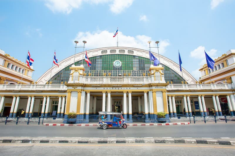 Exterior shot of Hua Lamphong railway station, Bangkok, Thailand