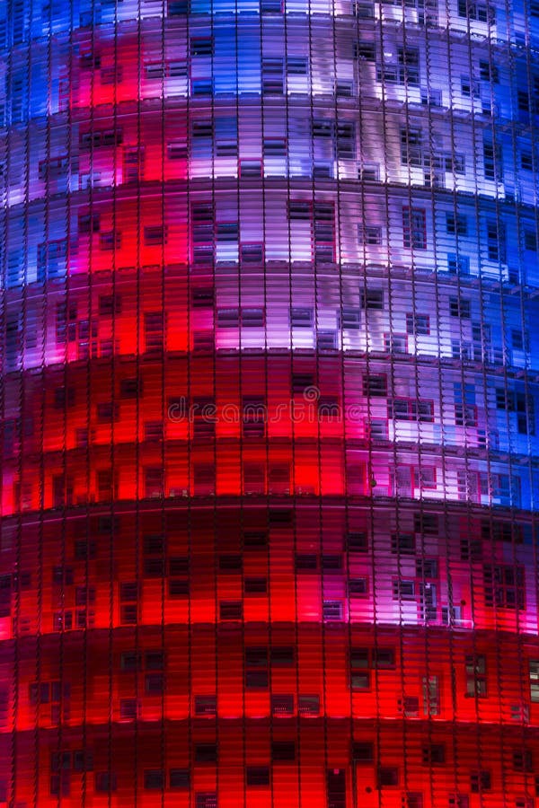 Exterior of Torre Agbar building, designed by Jean Nouvel. Barcelona, Catalonia, Spain