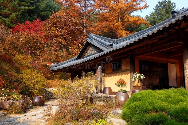 The Exterior of a Traditional Korean House Stock Image Image of korea