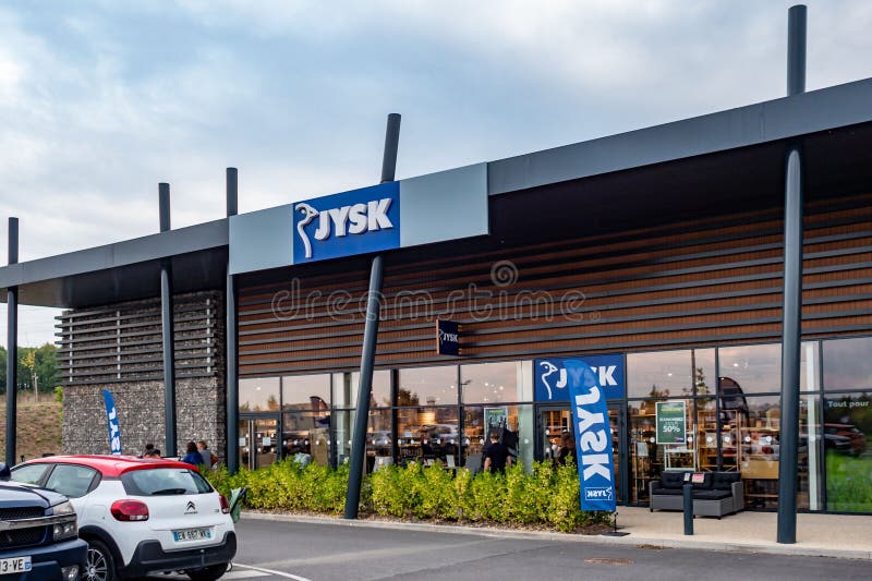 Exterior view of the JYSK store in Coulommiers, France royalty free stock photo