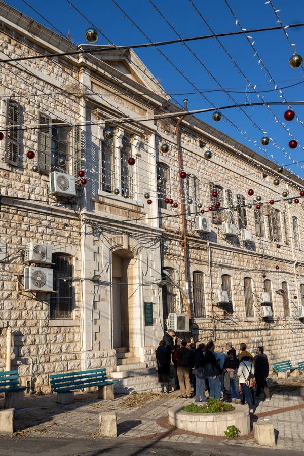 View of facade of Coco Chanel with christmas decoration Stock