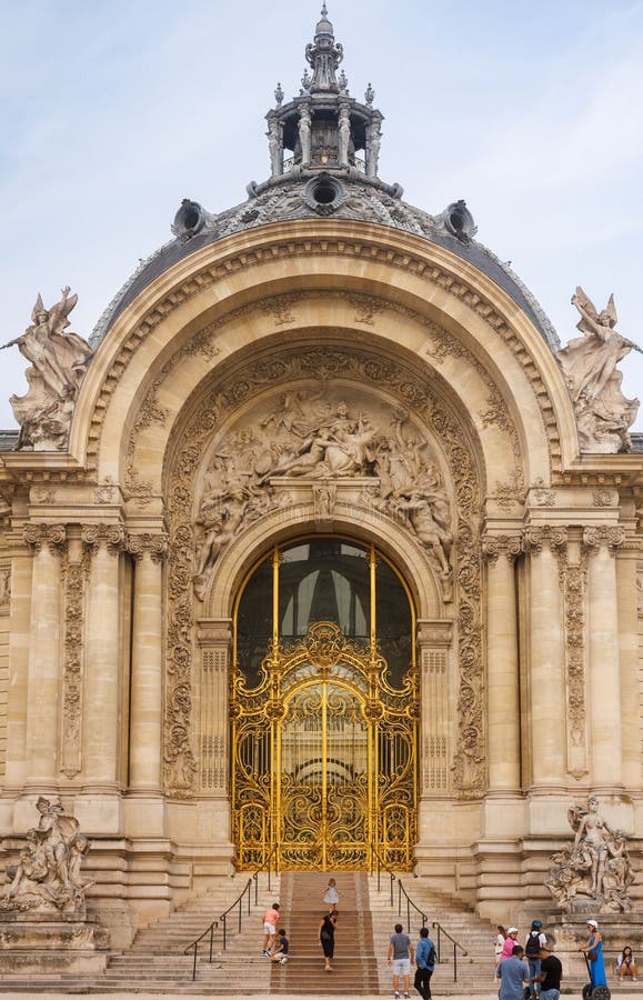 Exterior view of the Petit Palais art museum located in Paris, France. stock photo