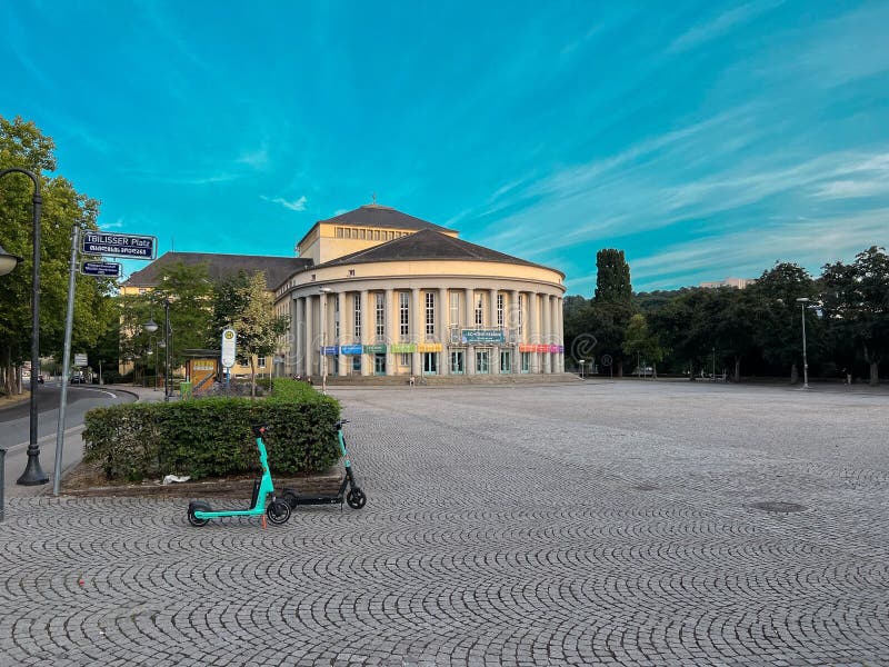 Exterior view of the theater in Saarbruecken, Germany stock photography