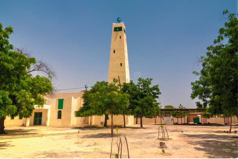 Exterior view to Grand mosque of Dosso , Niger royalty free stock image