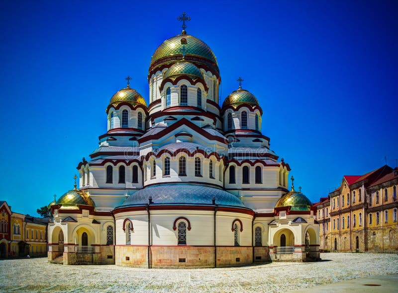 Exterior view to New Athos aka Novy Afon monastery, Abkhazia, Georgia