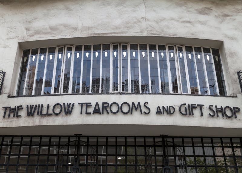 Glasgow, UK. Exterior of the Willow Tea Rooms, Sauchiehall St, Glasgow designed by renowned architect Charles Rennie Mackintosh for owner Kate Cranston in the early twentieth century.