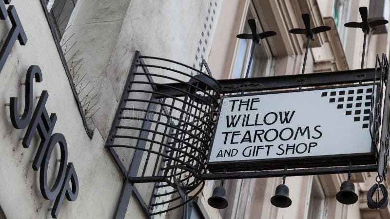 Glasgow, UK. Exterior of the Willow Tea Rooms, Sauchiehall St, Glasgow designed by renowned architect Charles Rennie Mackintosh for owner Kate Cranston in the early twentieth century.