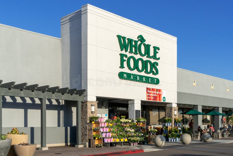 Exterior y logotipo del mercado de Whole Foods