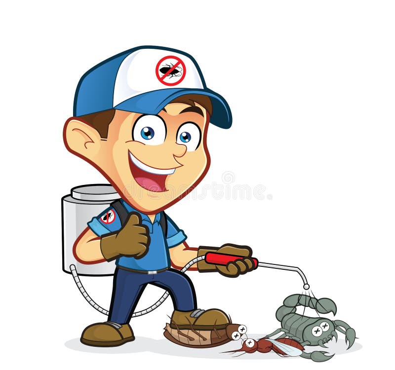 Animated Exterminator Character Sprites Stock Vector