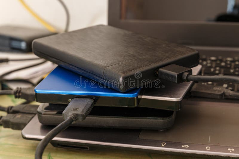 External Disk Hard Drive To Notebook for Backup Stock Image Image of laptop, data 124272269