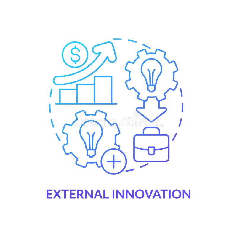 External innovation blue gradient concept icon vector illustration