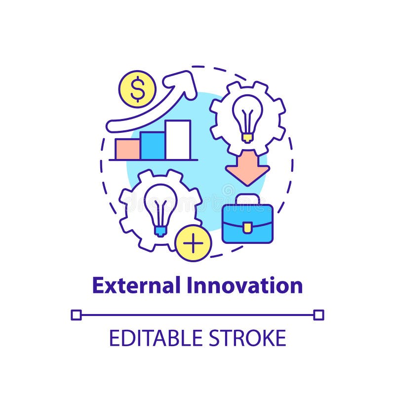 External innovation concept icon vector illustration