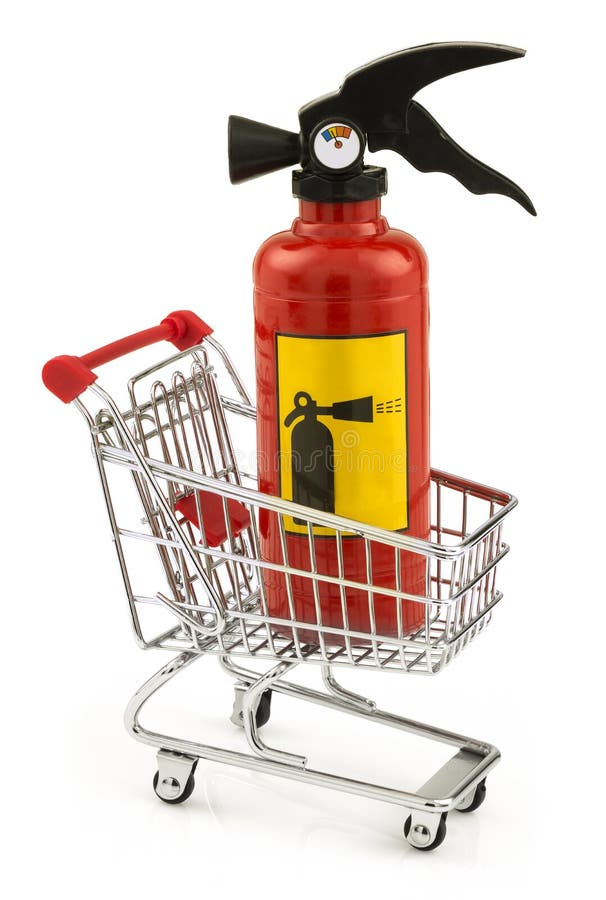 Fire extinguisher trolley stock image. Image of safety - 36468857