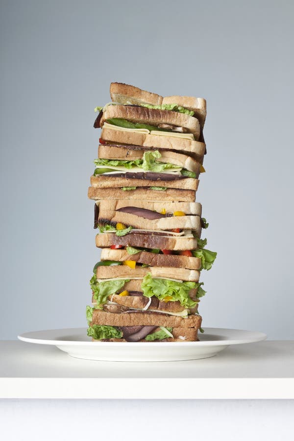 Large Sandwich On A Plate Large Sandwich On A Plate Stock Photo Image Of