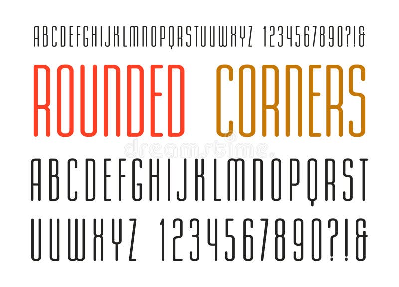 Download Extra Narrow Sanserif Font With Rounded Corners Stock Vector Illustration Of Elegant Line 92983306 SVG Cut Files