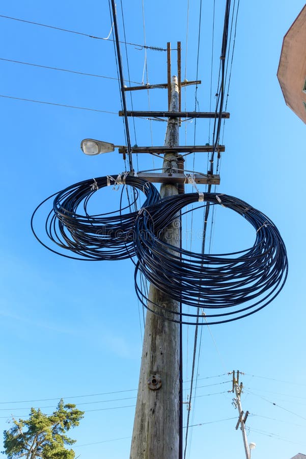 Extra Spools of Telephone Wire on the Pole Stock Image Image of wire