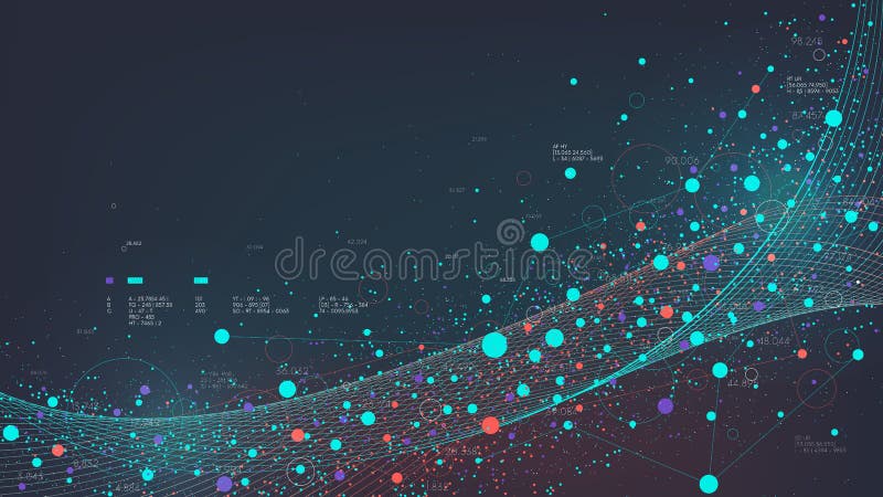 Extracción y análisis sistemáticos de información de flujo de grandes bases de datos procesamiento de visualización digital vector ilustración del vector