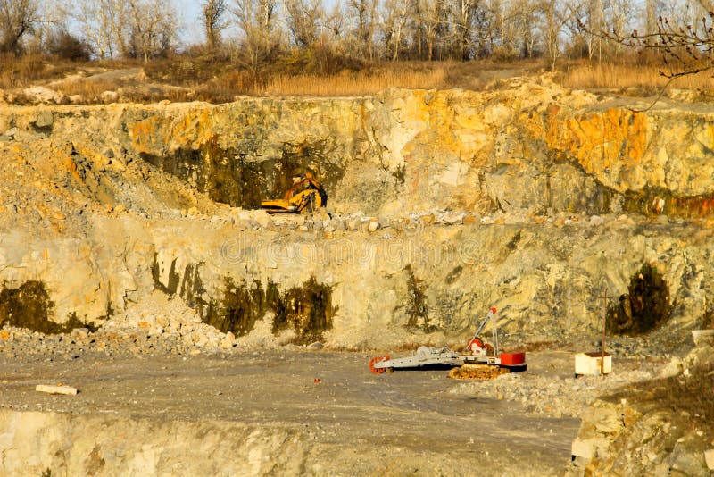 Extraction of Mineral Resources in the Granite Quarry Stock Photo