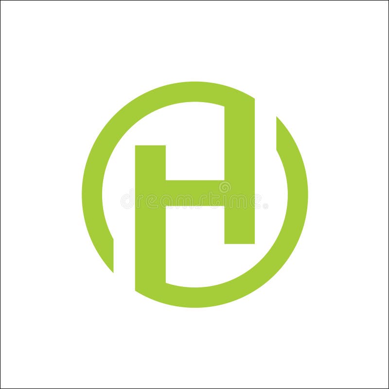 Extracto del vector del logotipo del círculo de las INICIALES H stock de ilustración Extracto del vector del logotipo del círculo de las INICIALES H stock de ilustración