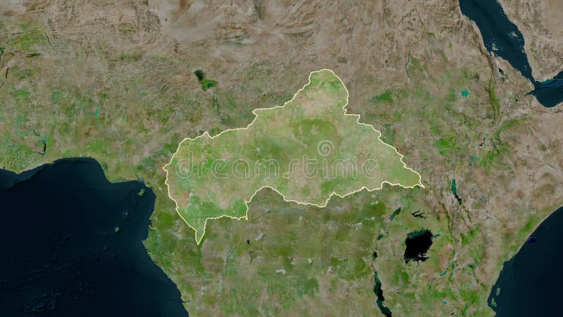 Extrait de la carte de la République centrafricaine. Bordure. Satellite. illustration de vecteur