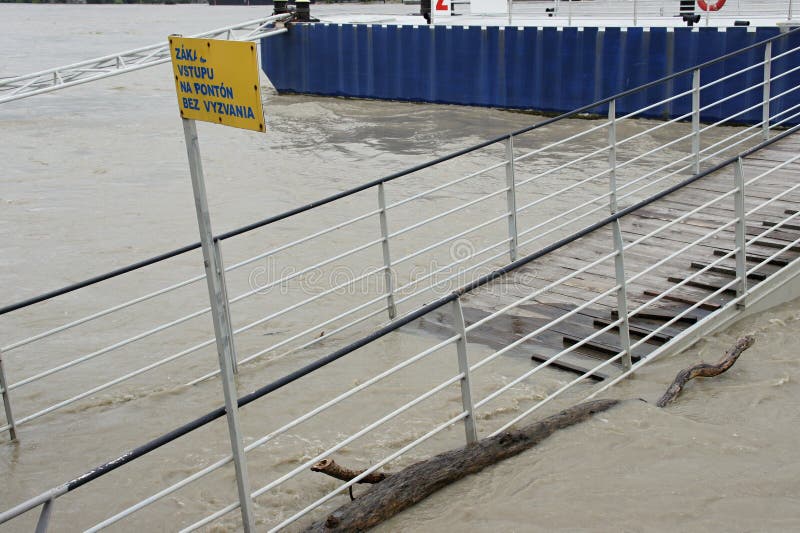 Extraordinary flood, on Danube river in Bratislava