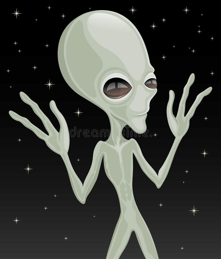 Alienígena. Monstro Extraterrestre Com Cabeça Verde E Olhos Grandes.  Marciano E UFO. Criatura Espacial E Visitante. Cone De Ficção Científica.  Ilustração Plana De Desenhos Animados Em Círculo Royalty Free SVG,  Cliparts, Vetores