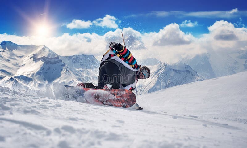 Extrem snowboardingman royaltyfria bilder Extrem snowboardingman royaltyfria bilder
