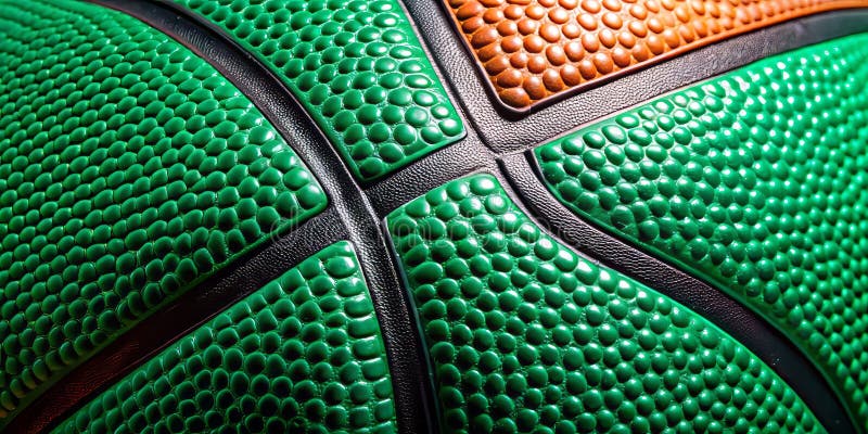 Extrem stängningsvy av en grön och vit basket en detaljerad makrofotografiundersökning vektor illustrationer