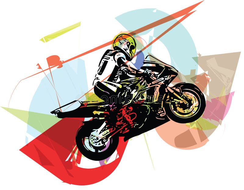 Extreme abstract motocross racer by motorcycle vector illustration