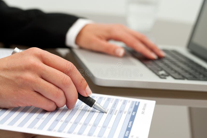 Hands Working on the Laptop Stock Image - Image of keyboard, hands ...