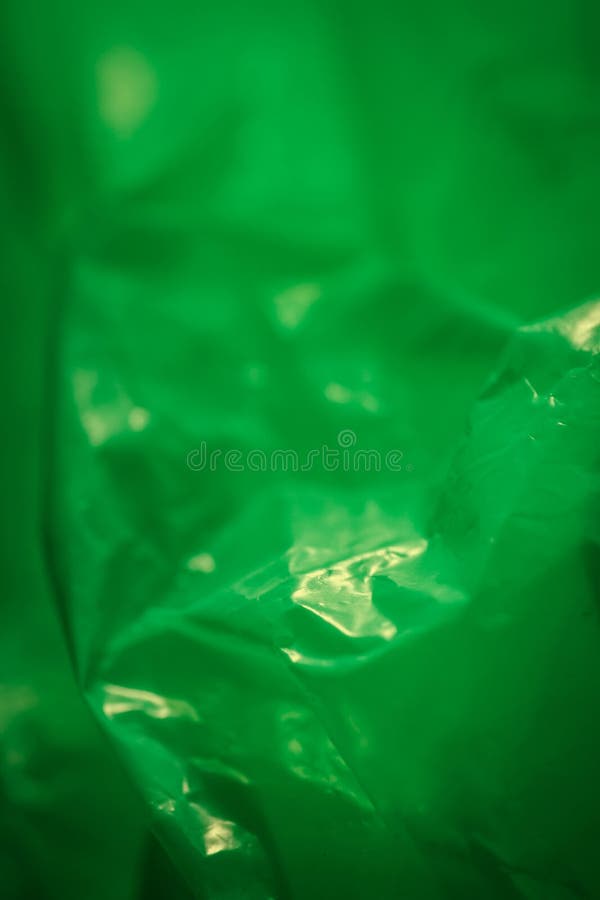 Extreme close up of green empty plastic bag background royalty free stock photo