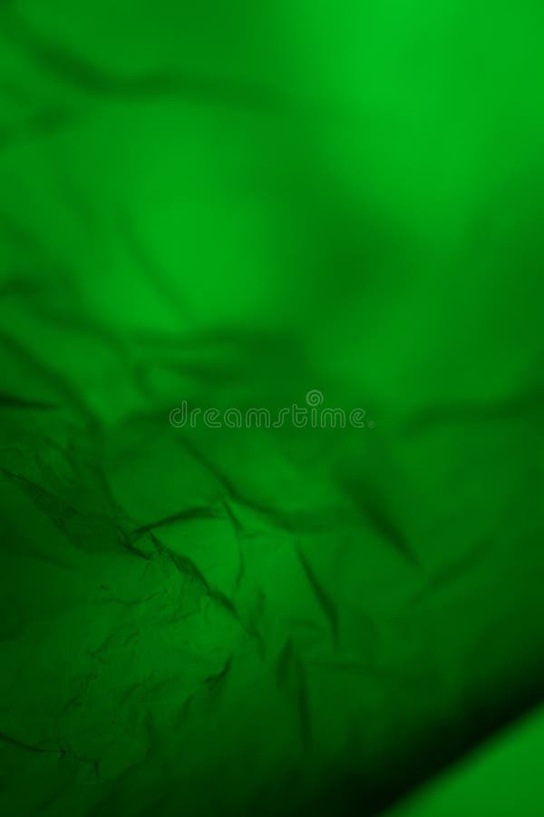 Extreme close up of green empty plastic bag background stock photo